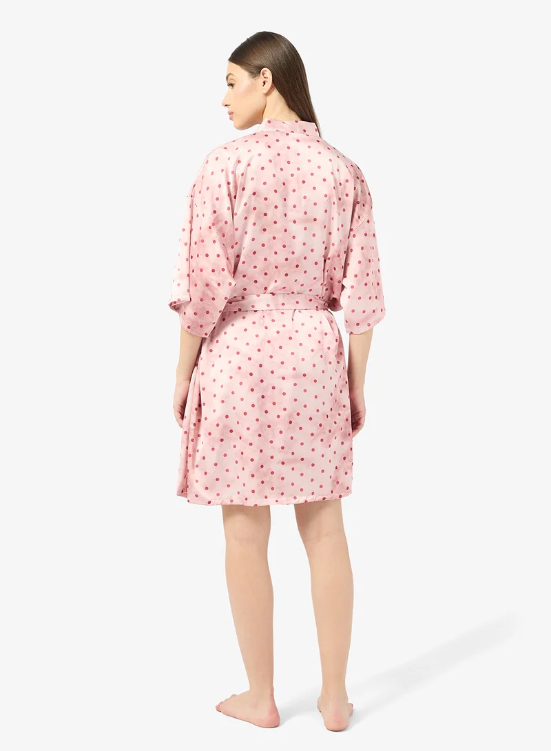 ايلا Polka Print Night Dress & Robe Set